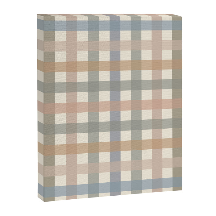 Neutral Gingham Check Pattern Canvas Print Gallery Image 1