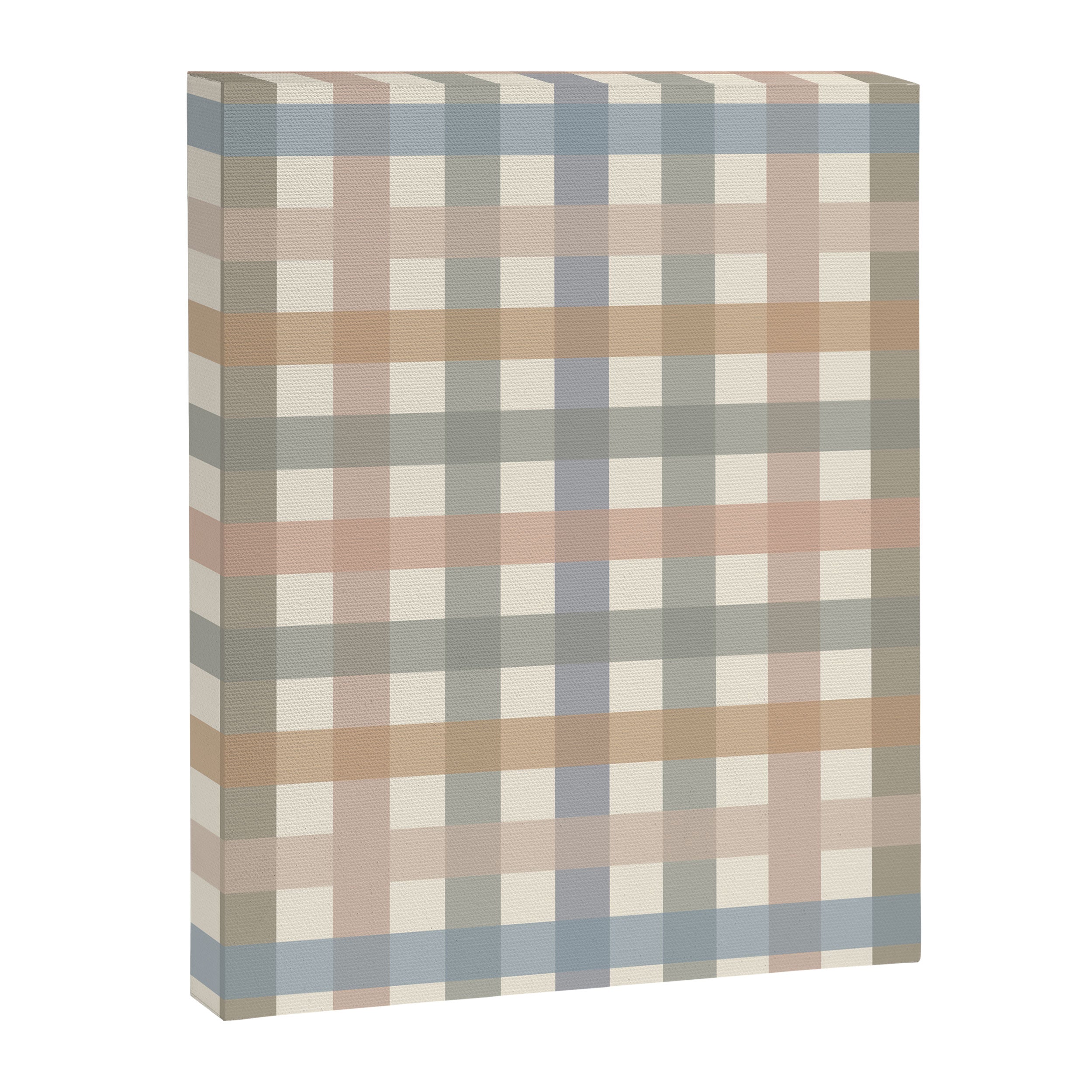Neutral Gingham Check Pattern Canvas Print Gallery Image 8