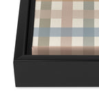 Neutral Gingham Check Pattern Framed Canvas Print Gallery Image 3