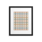 Neutral Gingham Check Pattern Framed Art Print Gallery Image 6