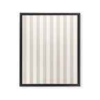 Neutral Stripes Narrow Vertical Stripe Pattern in Mushroom Beige and White Framed Canvas Print Gallery Image 6