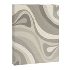 New Groove Liquid Swirl Abstract in Greige Canvas Print Gallery Image 8