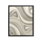 New Groove Liquid Swirl Abstract in Greige Framed Canvas Print Gallery Image 8