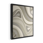 New Groove Liquid Swirl Abstract in Greige Framed Canvas Print Gallery Image 2
