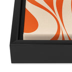 New Groove Retro Abstract Pattern Vertical in Orange Tangerine Cream Framed Canvas Print Gallery Image 3