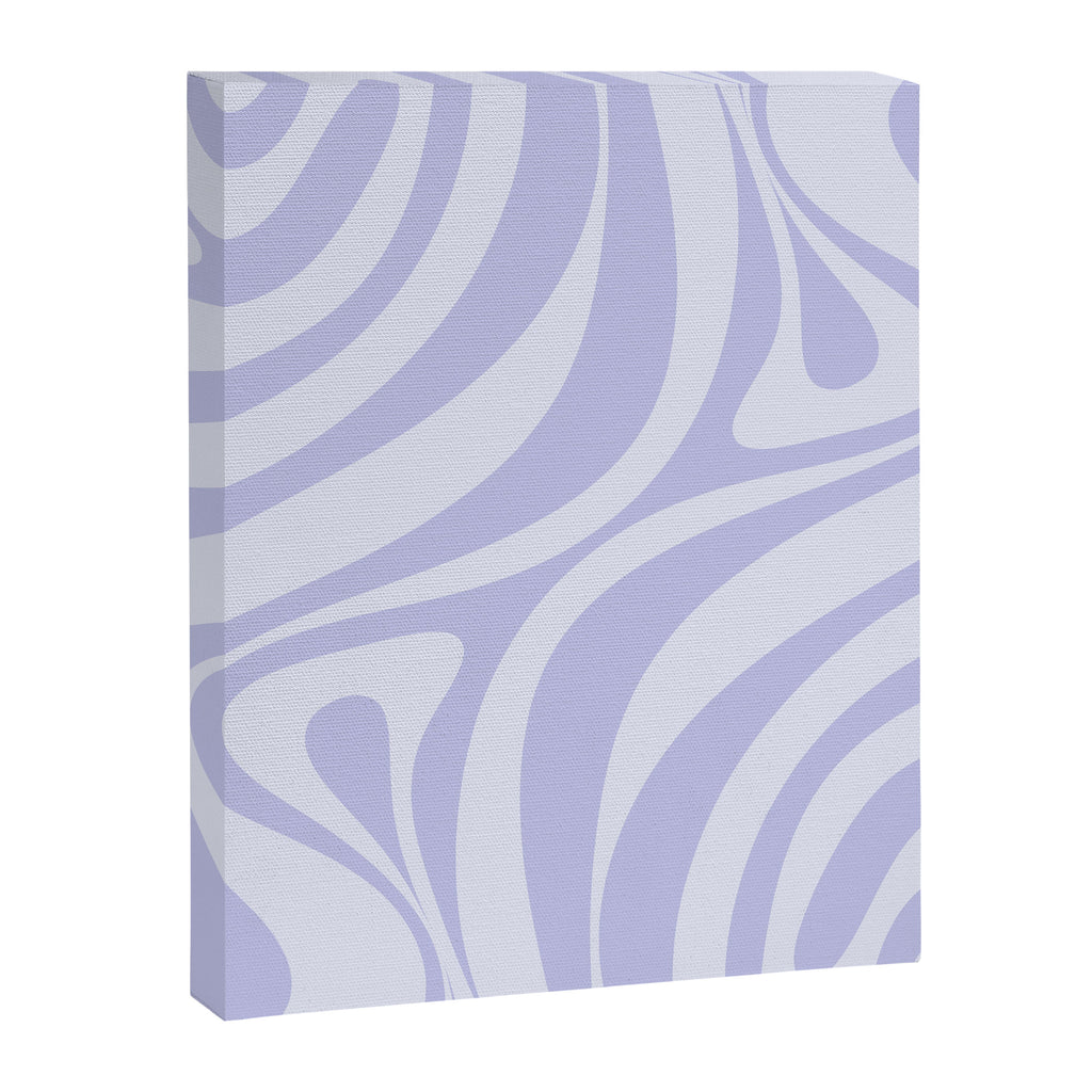 New Groove Retro Liquid Swirl Abstract Pattern Light Lavender Pastel Purple Canvas Print Gallery Image 8