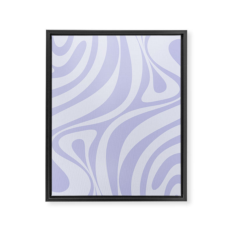 New Groove Retro Liquid Swirl Abstract Pattern Light Lavender Pastel Purple Framed Canvas Print Gallery Image 8