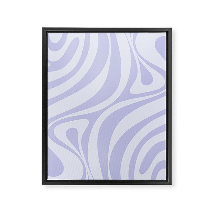 New Groove Retro Liquid Swirl Abstract Pattern Light Lavender Pastel Purple Framed Canvas Print Gallery Image 1