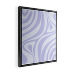 New Groove Retro Liquid Swirl Abstract Pattern Light Lavender Pastel Purple Framed Canvas Print Gallery Image 2