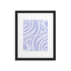 New Groove Retro Liquid Swirl Abstract Pattern Light Lavender Pastel Purple Framed Art Print Gallery Image 6