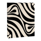 New Groove Retro Swirl Abstract Black and Almond Cream Canvas Print Gallery Image 8