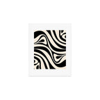 New Groove Retro Swirl Abstract Black and Almond Cream Art Print Gallery Image 1