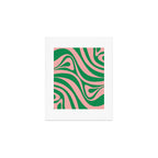 New Groove Retro Swirl Abstract in Pink and Green Art Print Gallery Image 1