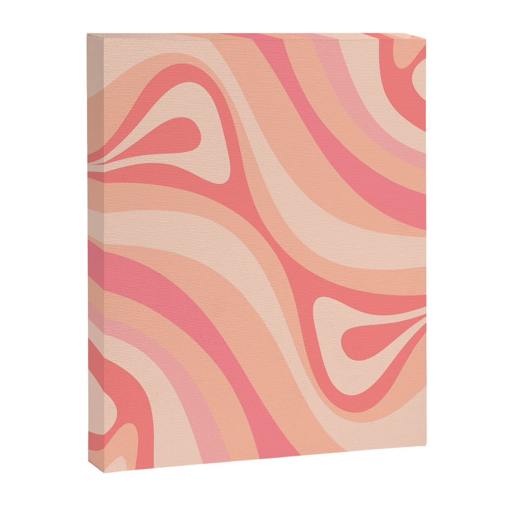 New Groove Retro Swirl Abstract Pattern in Blush Pink Tones Canvas Print Gallery Image 8