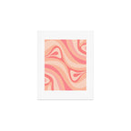 New Groove Retro Swirl Abstract Pattern in Blush Pink Tones Art Print Gallery Image 1