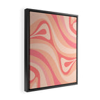 New Groove Retro Swirl Abstract Pattern in Blush Pink Tones Framed Canvas Print Gallery Image 2