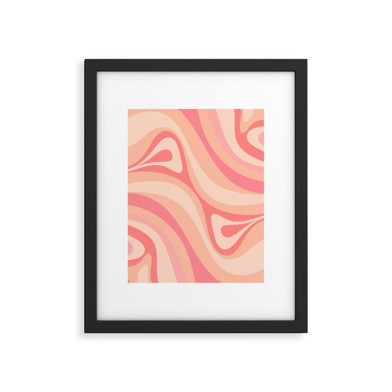 New Groove Retro Swirl Abstract Pattern in Blush Pink Tones Framed Art Print Gallery Image 6