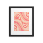 New Groove Retro Swirl Abstract Pattern in Blush Pink Tones Framed Art Print Gallery Image 6