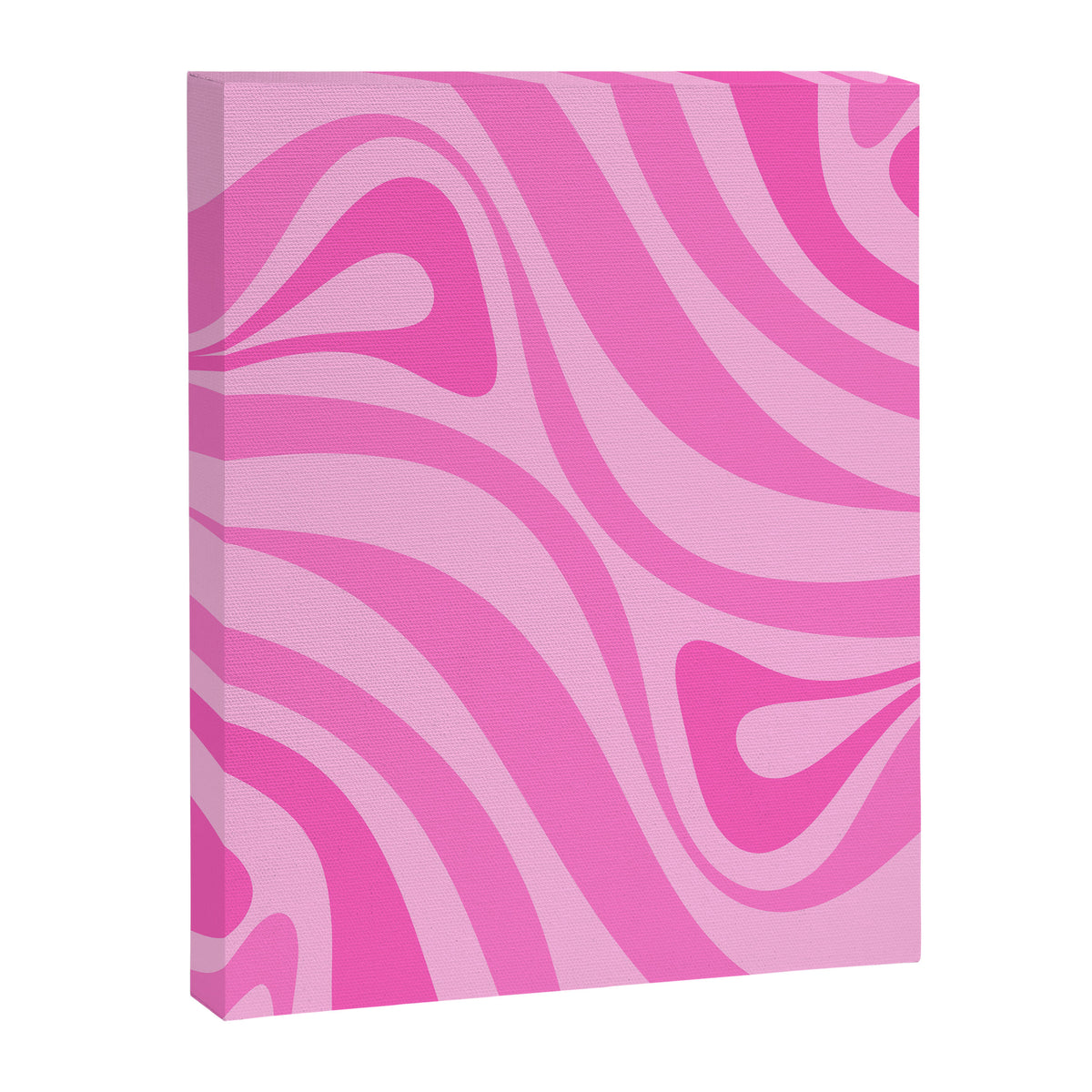 New Groove Retro Swirl Abstract Pattern in Doll Pink Canvas Print Gallery Image 8