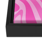 New Groove Retro Swirl Abstract Pattern in Doll Pink Framed Canvas Print Gallery Image 3
