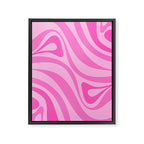 New Groove Retro Swirl Abstract Pattern in Doll Pink Framed Canvas Print Gallery Image 8