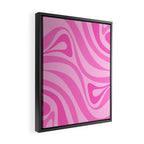 New Groove Retro Swirl Abstract Pattern in Doll Pink Framed Canvas Print Gallery Image 2
