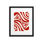 New Groove Retro Swirl Abstract Pattern in Red and Almond Cream Framed Art Print Gallery Image 6