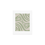 New Groove Retro Swirl Abstract Pattern in Sage and Beige Art Print Gallery Image 1