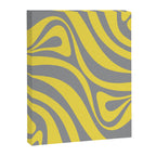 New Groove Retro Swirl Abstract Pattern in Yellow and Gray Canvas Print Gallery Image 8