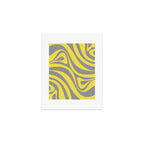 New Groove Retro Swirl Abstract Pattern in Yellow and Gray Art Print Gallery Image 1