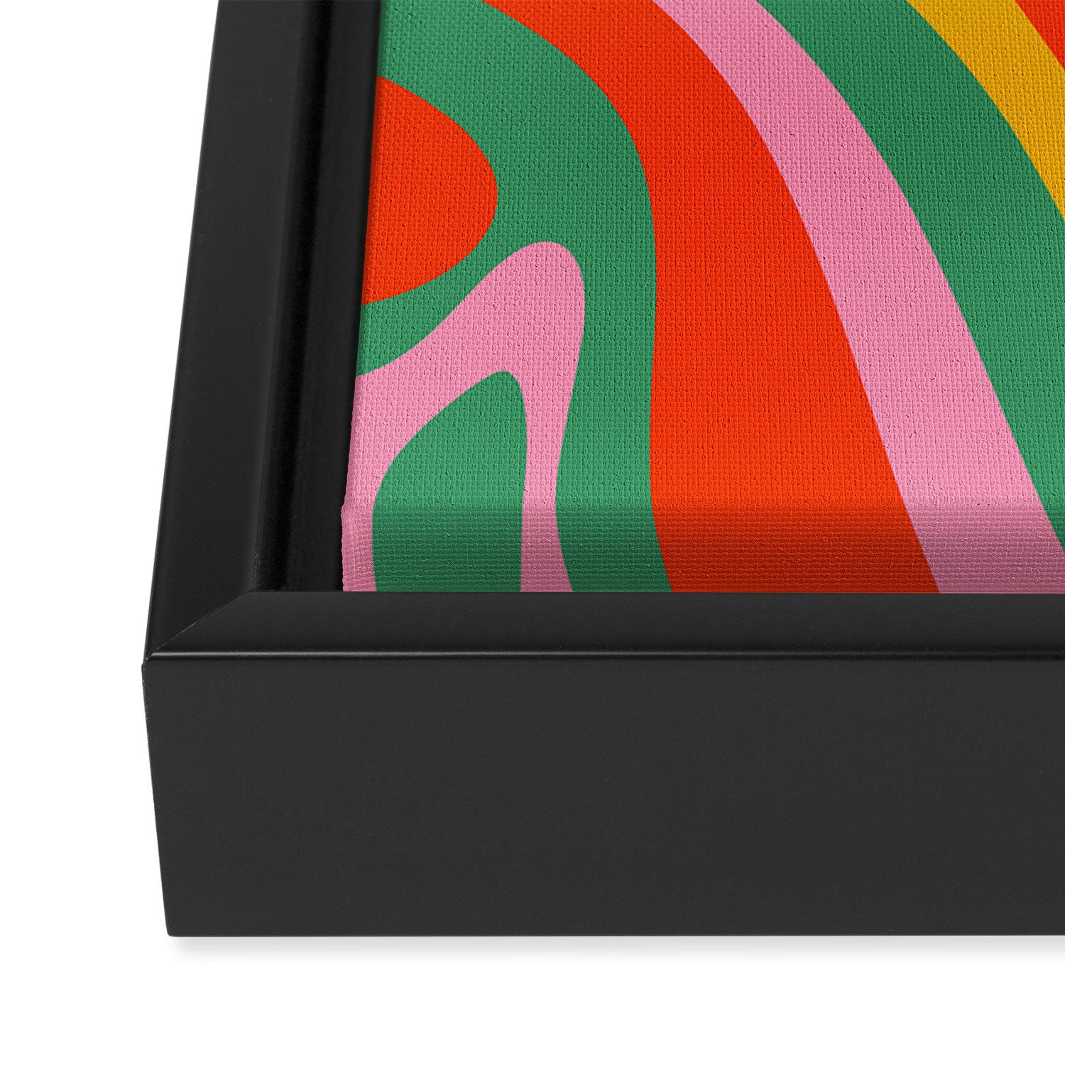 New Groove Retro Swirl Colorful Rainbow Abstract Pattern Framed Canvas Print Gallery Image 3