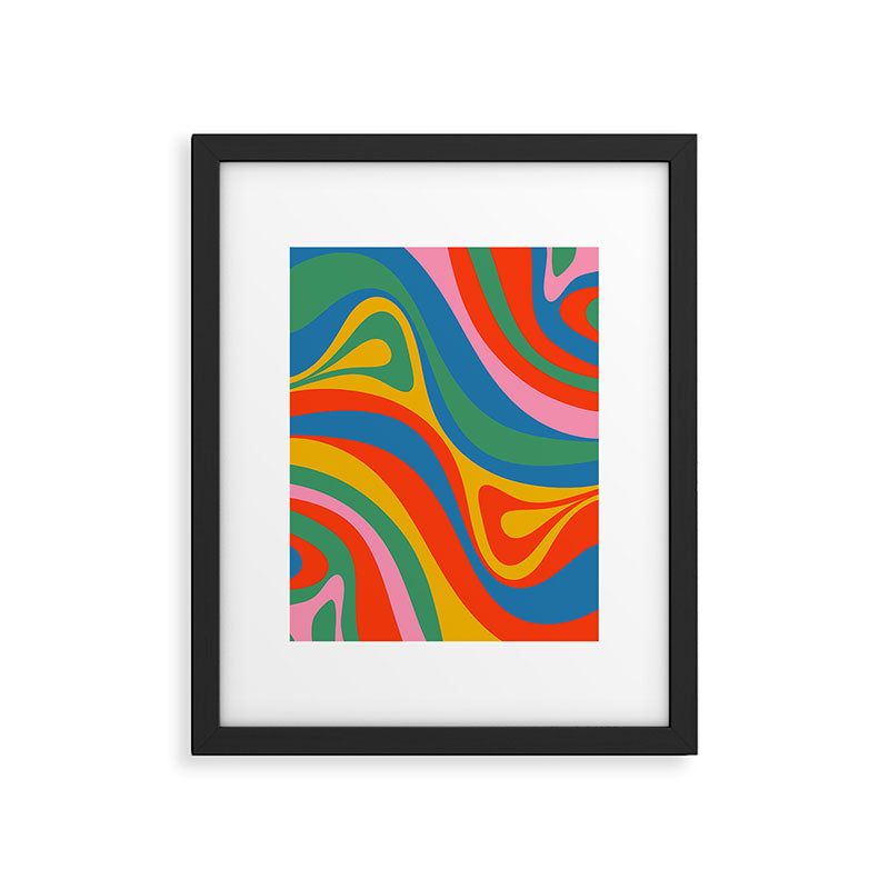 New Groove Retro Swirl Colorful Rainbow Abstract Pattern Framed Art Print Gallery Image 6
