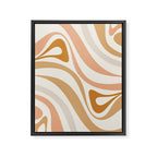 New Groove Retro Swirls Abstract Pattern in Pale Boho Blush Apricot Sand Framed Canvas Print Gallery Image 8