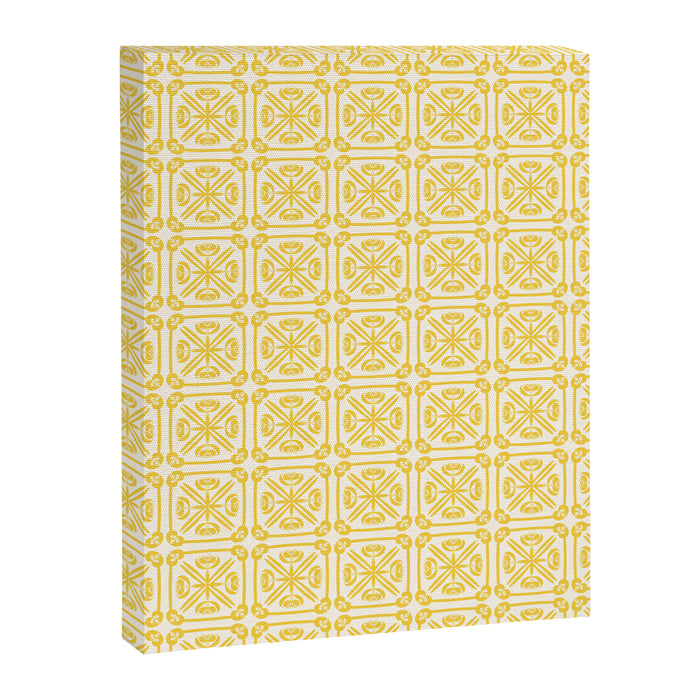 Nouveau Spanish Tile Pattern in Yellow and Cream Canvas Print Gallery Image 1