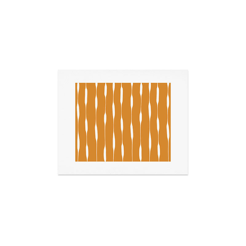 Ochre Threaded Stripes Painted Pattern Art Print Gallery Image 1