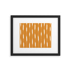 Ochre Threaded Stripes Painted Pattern Framed Art Print Gallery Image 5