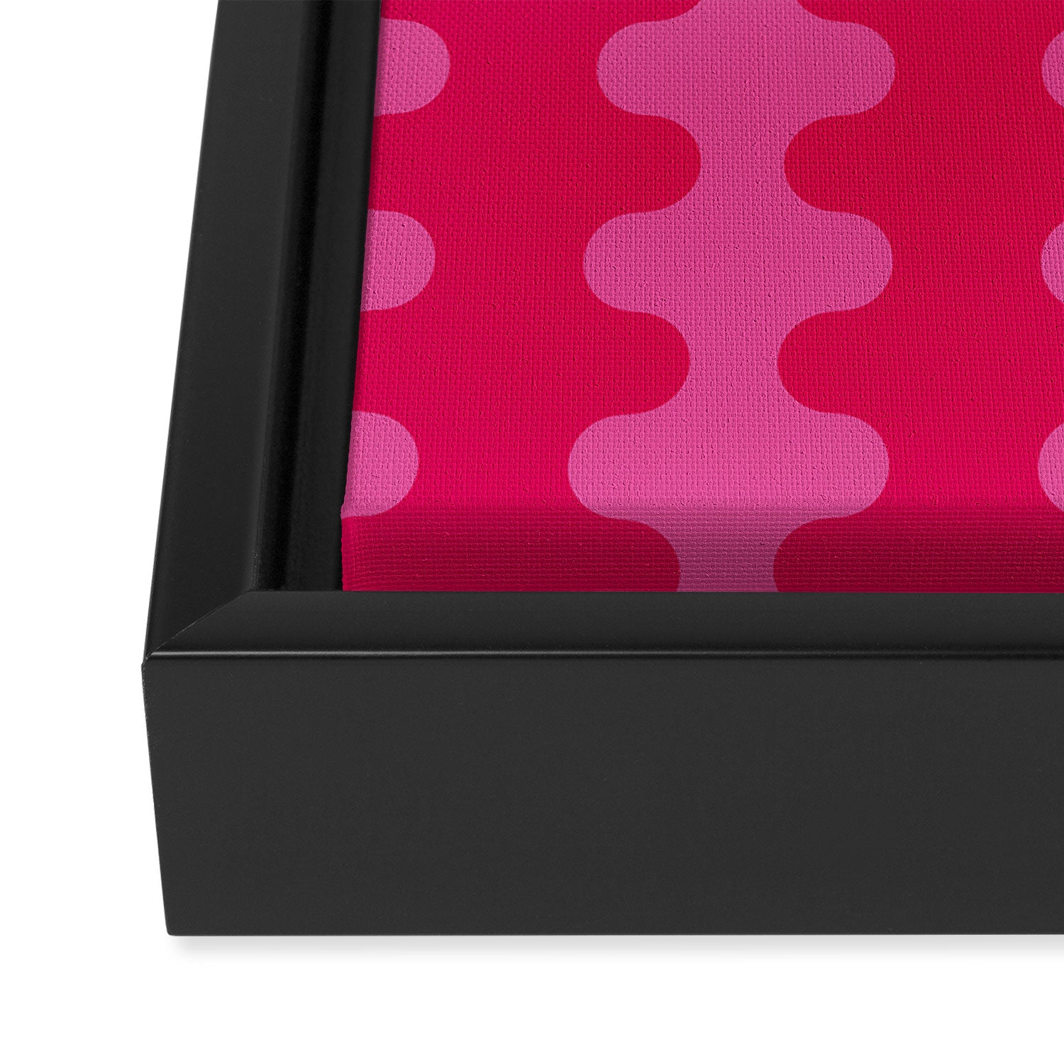 Ogee A-Go-Go Vivid Hot Pink Retro Pop Pattern Framed Canvas Print Gallery Image 3