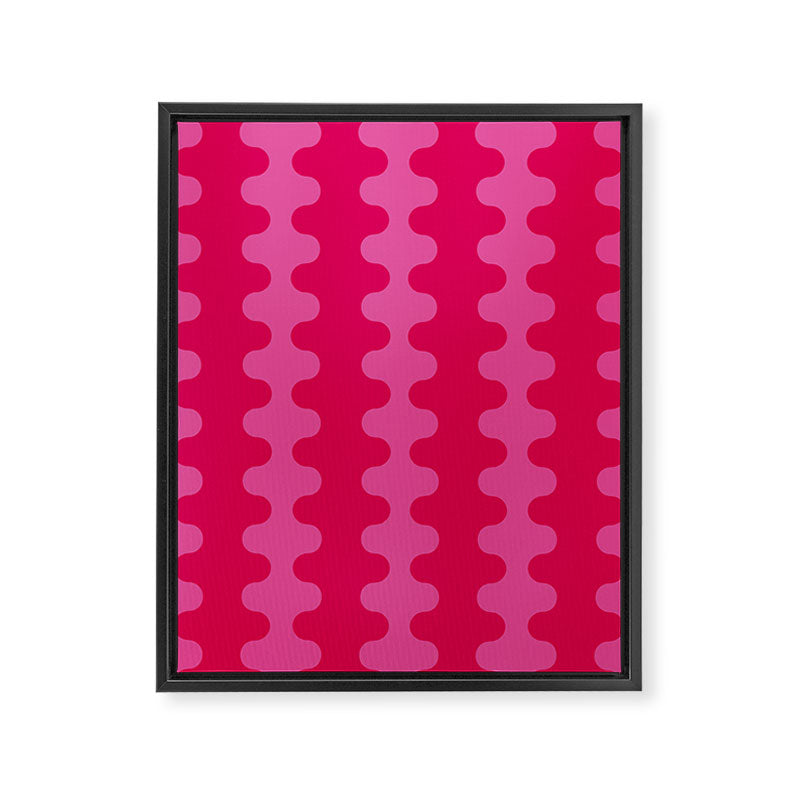 Ogee A-Go-Go Vivid Hot Pink Retro Pop Pattern Framed Canvas Print Gallery Image 8