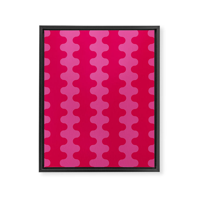 Ogee A-Go-Go Vivid Hot Pink Retro Pop Pattern Framed Canvas Print Gallery Image 1