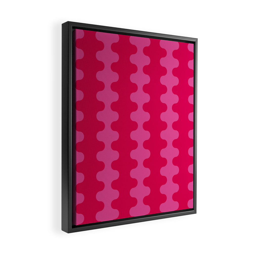 Ogee A-Go-Go Vivid Hot Pink Retro Pop Pattern Framed Canvas Print Gallery Image 2