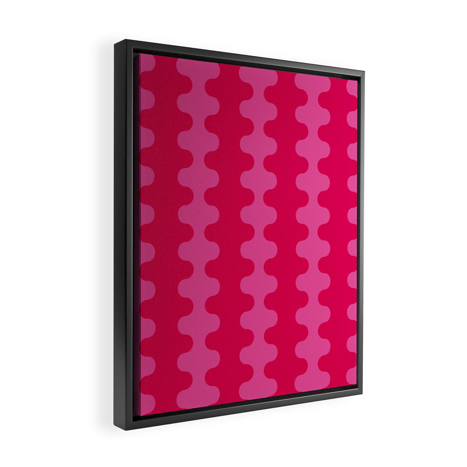 Ogee A-Go-Go Vivid Hot Pink Retro Pop Pattern Framed Canvas Print Gallery Image 2