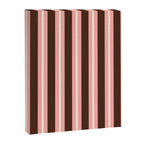 Old Fashioned Double Stripes Brown Pink Cream Narrow Vertical Stripe Pattern Canvas Print Gallery Image 8