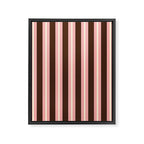 Old Fashioned Double Stripes Brown Pink Cream Narrow Vertical Stripe Pattern Framed Canvas Print Gallery Image 8
