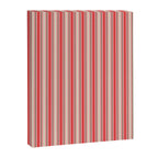 Old Fashioned Retro Christmas Stripe Pattern Vertical Pink, Red, Green, and Beige Canvas Print Gallery Image 6