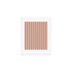 Old Fashioned Retro Christmas Stripe Pattern Vertical Pink Red Green Beige Art Print Gallery Image 1