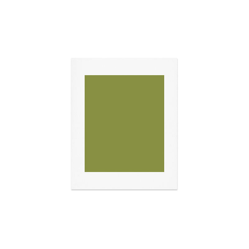 Olive Green Solid Color Art Print Gallery Image 1