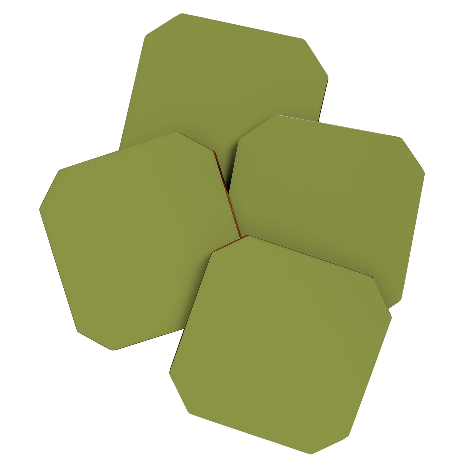 Olive Green Solid Color Coaster Gallery Image 1