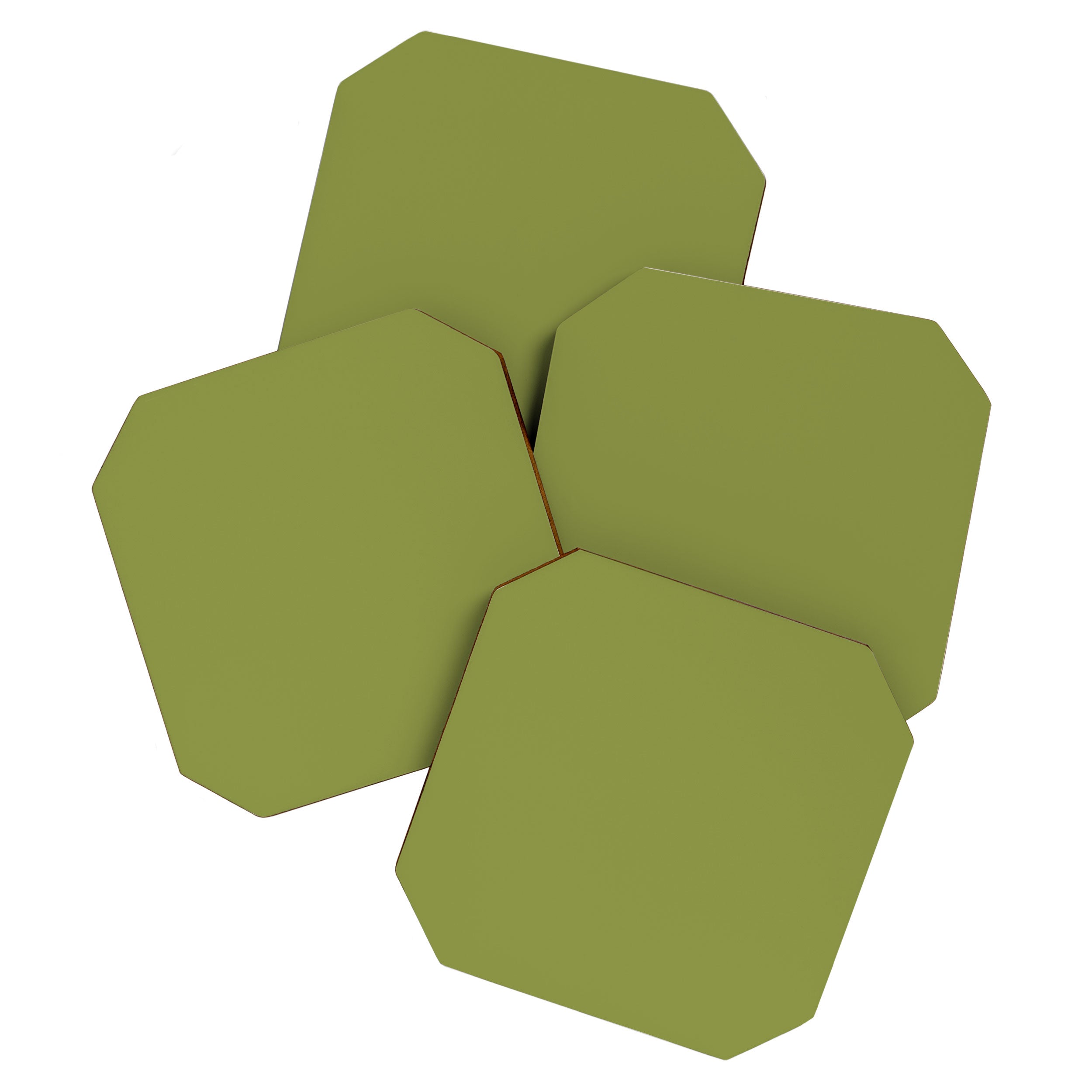 Olive Green Solid Color Coaster Gallery Image 1