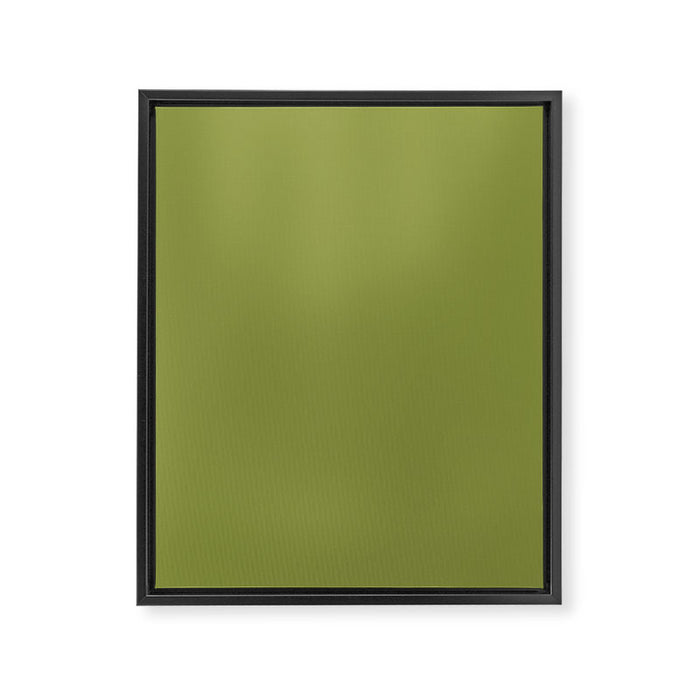 Olive Green Solid Color Framed Canvas Print Gallery Image 1