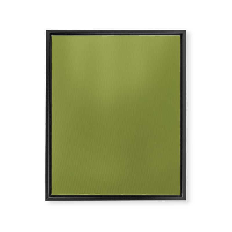 Olive Green Solid Color Framed Canvas Print Gallery Image 8